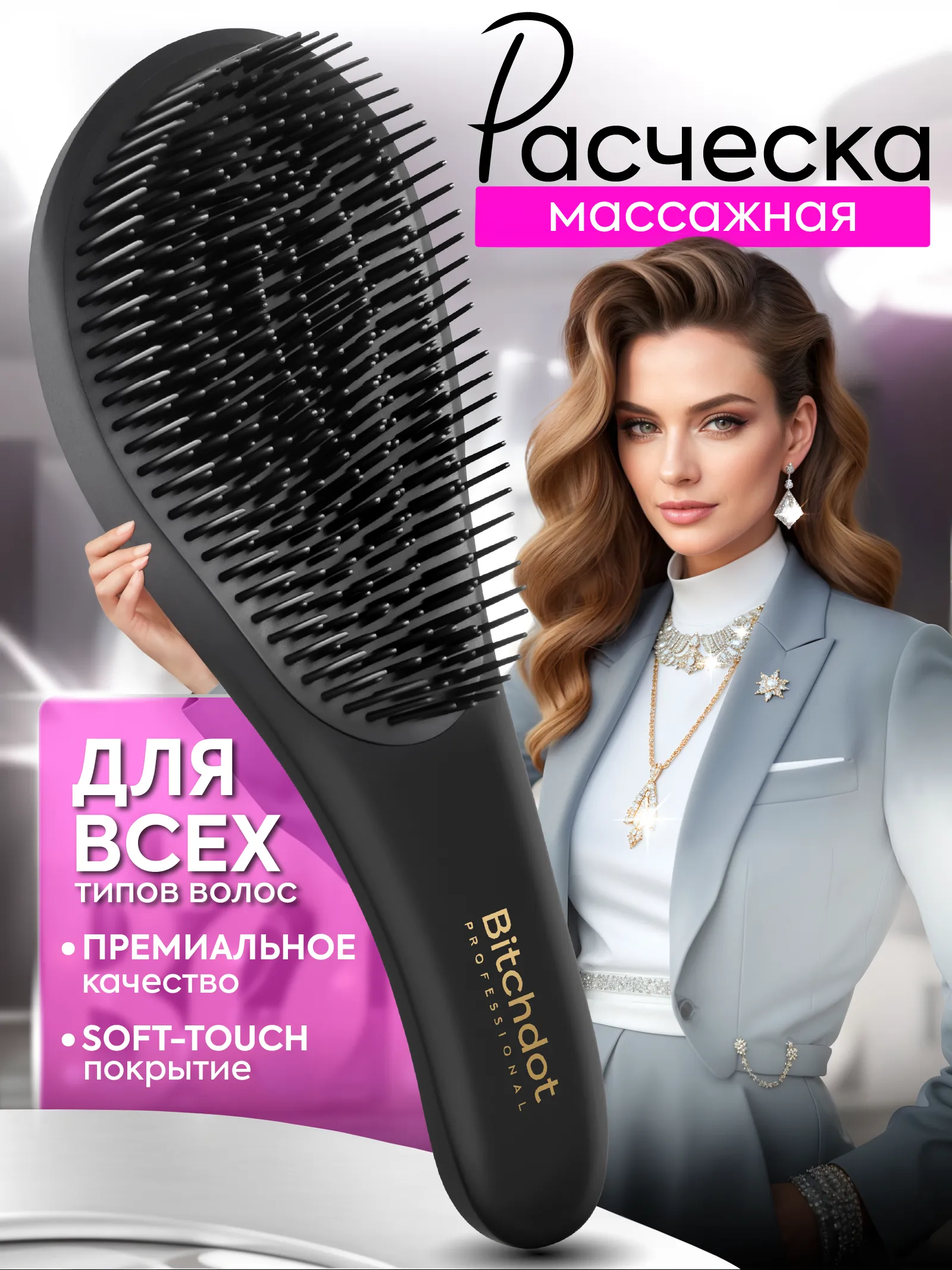 Расческа массажная Soft-touch — фото 1